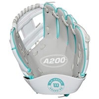 Wilson A200 EZ Catch 10in Baseball Glove, Silver/White