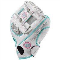Wilson A200 EZ Catch 10in Baseball Glove, Silver/White