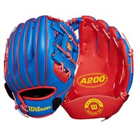 Wilson A200 EZ Catch 10in Baseball Glove, Royal/Red