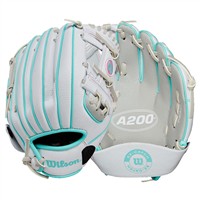 Wilson A200 EZ Catch 10in Baseball Glove, Silver/White