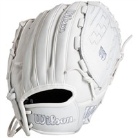 Wilson A1000 V125 12.5in Fastpitch Glove, White/Silver