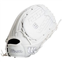 Wilson A1000 V125 12.5in Fastpitch Glove, White/Silver
