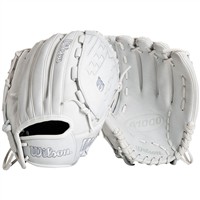 Wilson A1000 V125 12.5in Fastpitch Glove, White/Silver