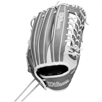 Wilson A1000 T125 12.5in Fastpitch Glove, White/Grey
