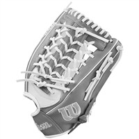 Wilson A1000 T125 12.5in Fastpitch Glove, White/Grey