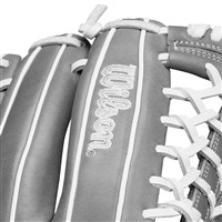 Wilson A1000 T125 12.5in Fastpitch Glove, White/Grey