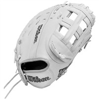 Wilson A1000 1620 12.5in 1st Base Fastpitch Glove, White/Grey