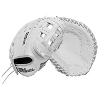 Wilson A1000 1620 12.5in 1st Base Fastpitch Glove, White/Grey