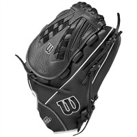 Wilson A700 12.5in Fastpitch Glove, Black/White