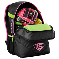 Louisville Slugger Party Animals Powerized Backpack, Black/Pink