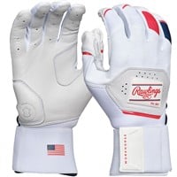 Rawlings Adult Workhorse Compression Strap Batting Gloves, Red/White/Blue