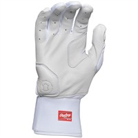 Rawlings Youth Workhorse Compression Strap Batting Gloves, White