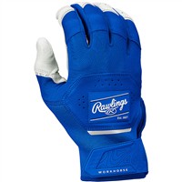 Rawlings Adult Workhorse Batting Gloves, White/Royal