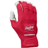 Rawlings Adult Workhorse Batting Gloves, White/Scarlet