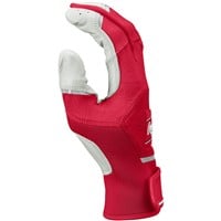 Rawlings Adult Workhorse Batting Gloves, White/Scarlet