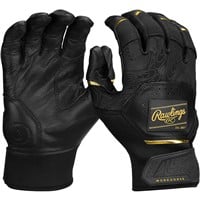 Rawlings Adult Workhorse Batting Gloves, Black/Gold