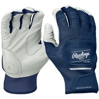Rawlings Adult Workhorse Batting Gloves, White/Navy