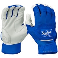 Rawlings Adult Workhorse Batting Gloves, White/Royal