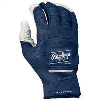 Rawlings Youth Workhorse Batting Gloves, White/Navy
