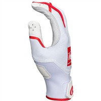 Rawlings Adult Clout Batting Gloves, White/Scarlet