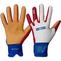 Warstic Adult IK3 Pro Long Cuff Batting Gloves, Red/White/Blue