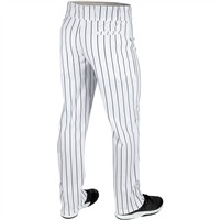Champro Men's Triple Crown 2.0 Pinstripe Open-Bottom Baseball Pant, White/Black
