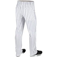 Champro Men's Triple Crown 2.0 Pinstripe Open-Bottom Baseball Pant, White/Navy