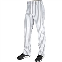 Champro Men's Triple Crown 2.0 Pinstripe Open-Bottom Baseball Pant, White/Black