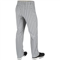 Champro Youth Triple Crown 2.0 Pinstripe Open-Bottom Baseball Pant, Grey/Black