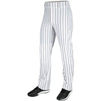 Champro Youth Triple Crown 2.0 Pinstripe Open-Bottom Baseball Pant, White/Black
