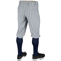 Champro Men's Triple Crown 2.0 Pinstripe Knicker Baseball Pant, Grey/Navy