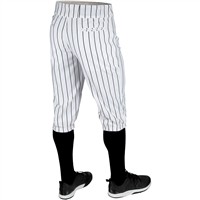 Champro Men's Triple Crown 2.0 Pinstripe Knicker Baseball Pant, White/Black