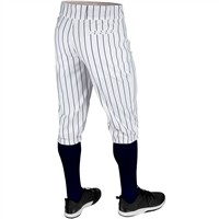 Champro Men's Triple Crown 2.0 Pinstripe Knicker Baseball Pant, White/Navy