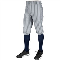 Champro Youth Triple Crown 2.0 Pinstripe Knicker Baseball Pant, Grey/Navy