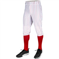 Champro Youth Triple Crown 2.0 Pinstripe Knicker Baseball Pant, White/Scarlet