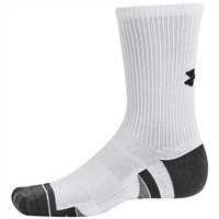 Under Armour Performance Tech 6pk Crew Socks, White/Grey