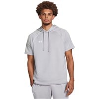 Under Armour Men's Team Command Warm-Up Short Sleeve Hoodie, Light Grey