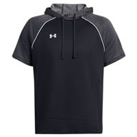 Under Armour Men's Team Command Warm-Up Short Sleeve Hoodie, Black