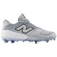 New Balance Men's Fuel Cell COMPv4 Low Molded Baseball Cleats, Grey/White