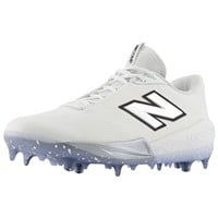 New Balance Men's Fuel Cell COMPv4 Low Molded Baseball Cleats, White/Silver