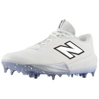 New Balance Men's Fuel Cell COMPv4 Low Molded Baseball Cleats, White/Silver