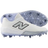 New Balance Men's Fuel Cell COMPv4 Low Molded Baseball Cleats, White/Silver