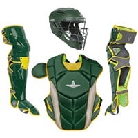All Star MVP Pro Adult Catcher's Set, Dark Green/Gold