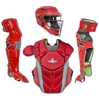 All Star MVP Pro Adult Catcher's Set, Scarlet/Graphite