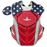 All Star MVP Pro Adult Chest Protector, Red/White/Blue