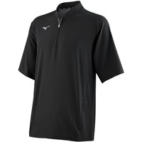 Mizuno Youth Game Time Short Sleeve Hitting Jacket, Black