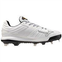 Mizuno Women's Pro FP Low Metal Softball Cleats, White/Black