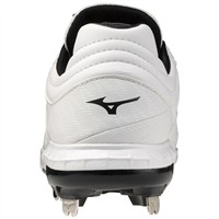 Mizuno Women's Pro FP Low Metal Softball Cleats, White/Black