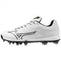 Mizuno Women's Pro FP Low TPU Molded Softball Cleats, White/Black