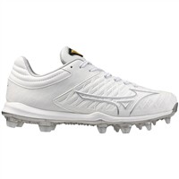 Mizuno Women's Pro FP Low TPU Molded Softball Cleats, White/Silver